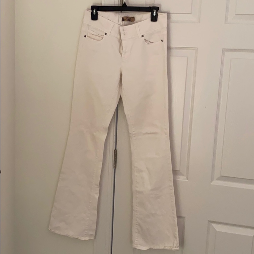 White boot cut jeans